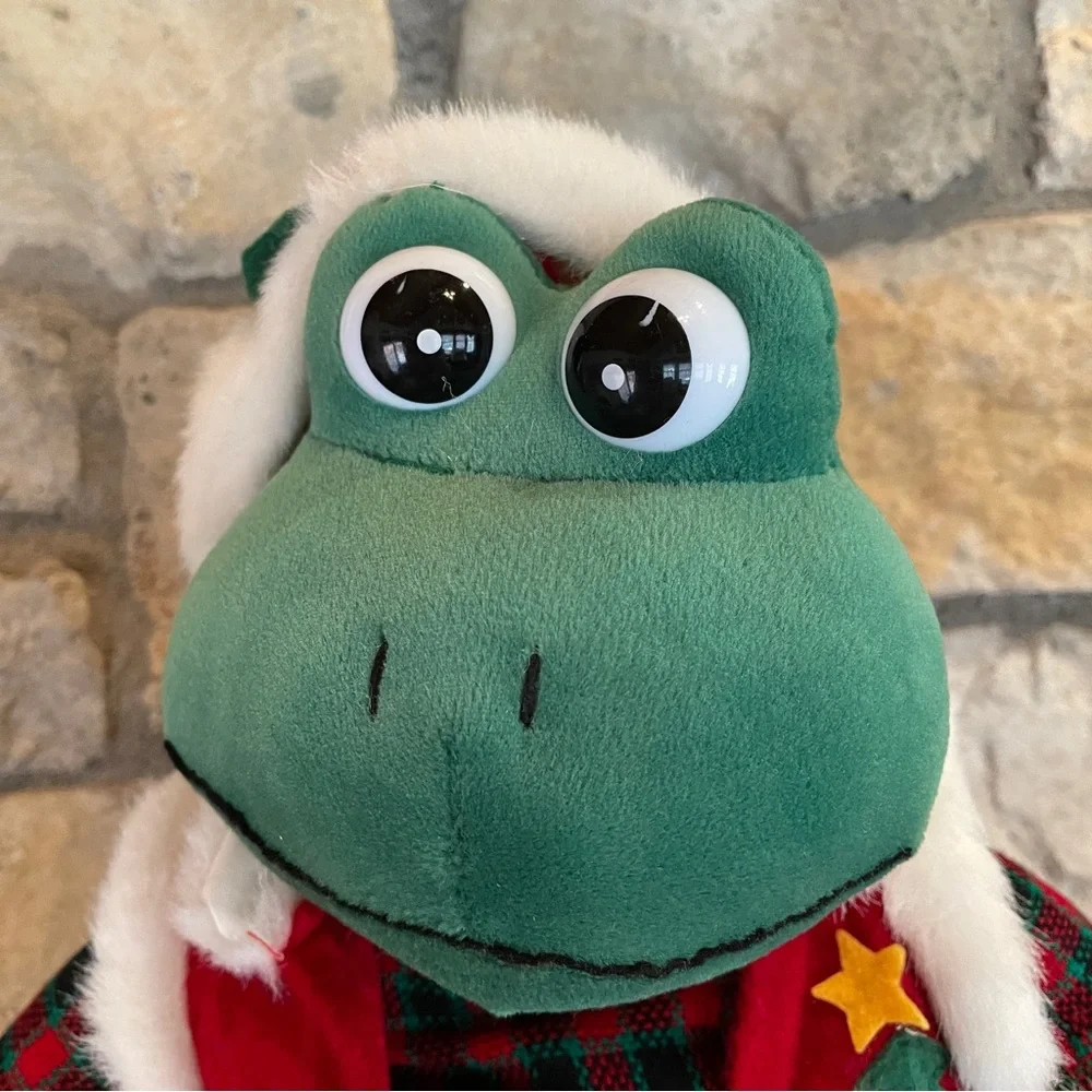 Kurt Adler Singing Croaking Plush Christmas Frog Musical Jingle Bells 10